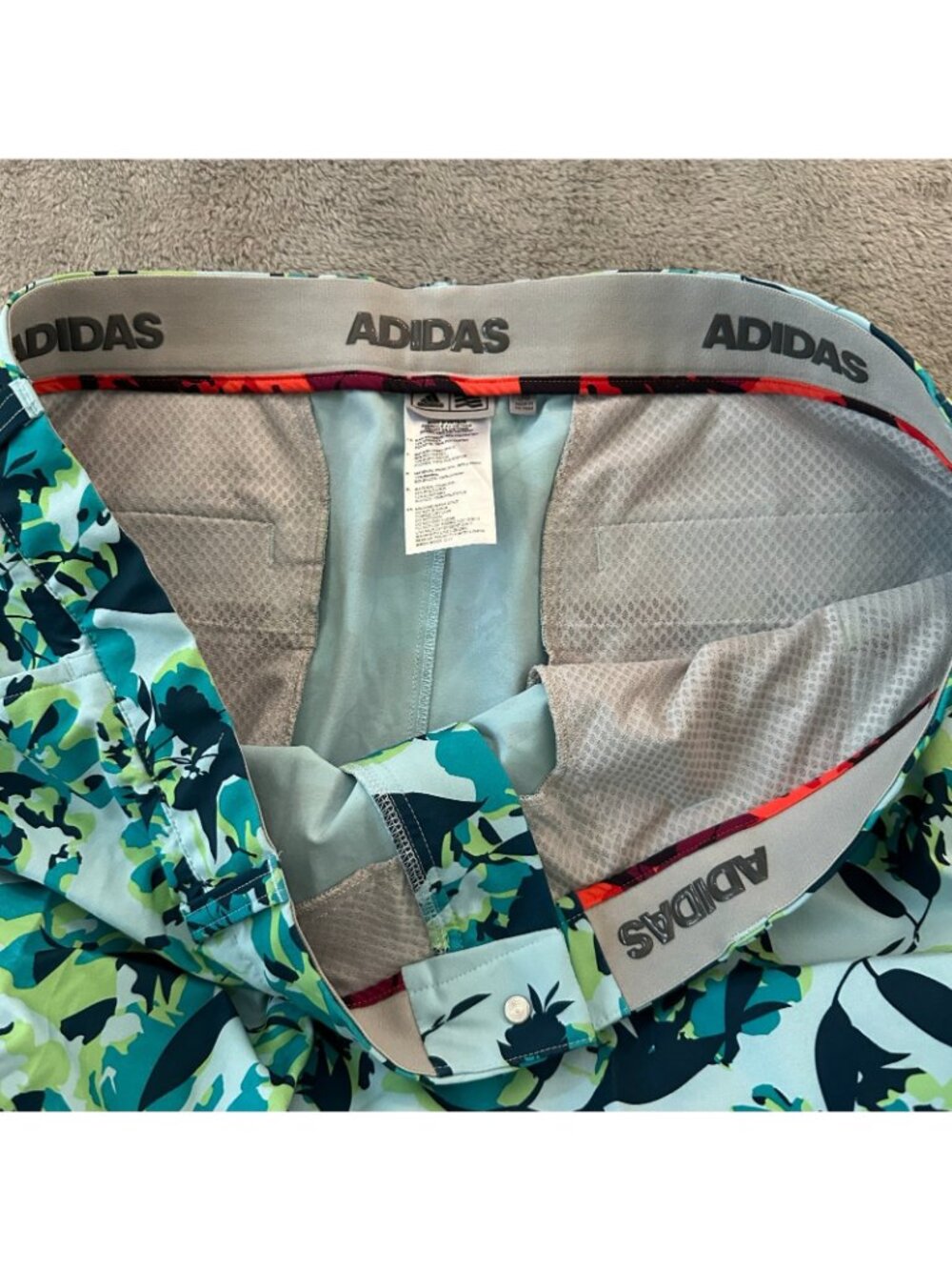 Adidas Ultimate Floral Performance Golf Shorts Men's 38 Blue Colorful - Picture 3 of 7